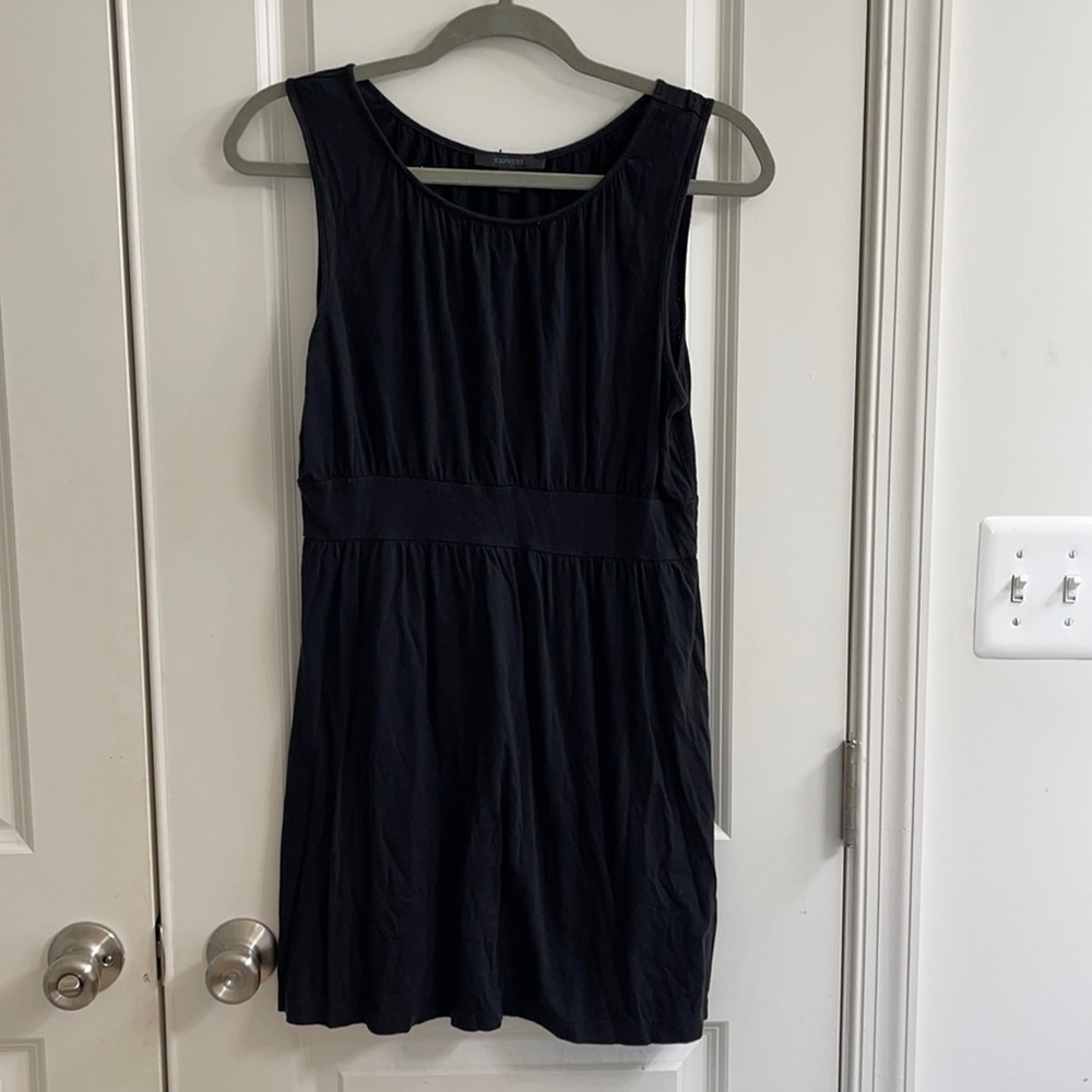 Black Cotton Tank Empire Waist Dress